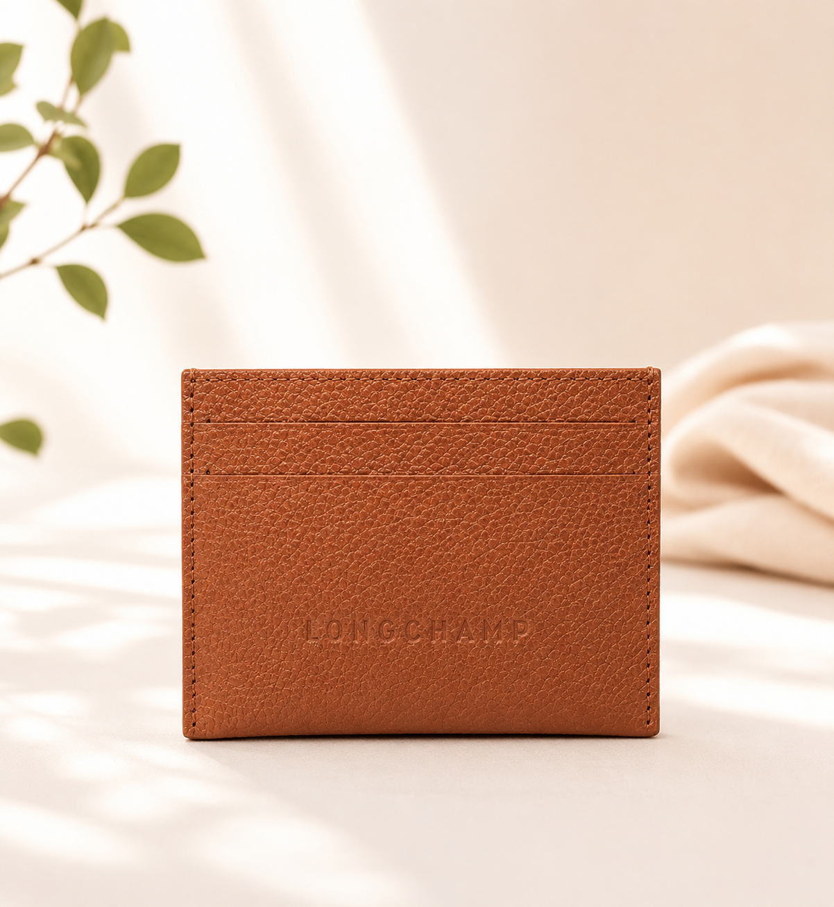 Longchamp Card Case Calf Leather